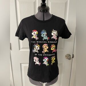 Tokidoki Unicorno Black Graphic Women's T-shirt Small Star Fairy Stellina Pixie